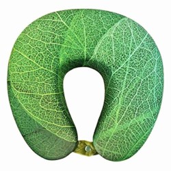 VIAGGI Green Leaf 3D Print U Shaped Memory Foam Travel Neck and Neck Pain Relief Comfortable Super Soft Orthopedic Cervical Pillows
